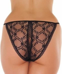 Nieuw ? Amorable Zwart / Transparante Open Kruis Tanga - One-size ? -Zyba Shop 550x749 1