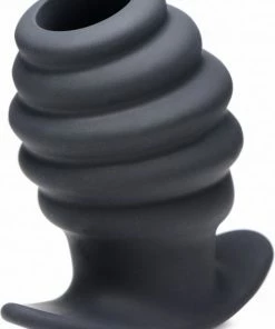Flash-uitverkoop ? Merkloos Hive Ass Tunnel 4" Silicone Ribbed Hollow Anal Plug - Large ⌛
