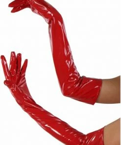 Kopen ? Vinyl Gloves OS Red - Soisbelle Paris - Sexy Handschoenen ⭐