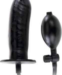 Uitgang ❤️ Baile Bigger Joy - Opblaasbare Dildo - Snelventiel Leeglopen - 16cm - Zwart ⌛