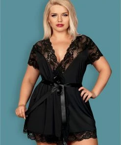 Nieuw ⭐ Obsessive Kimono & String - Erotische Kimono - Maat L/XL - Zwart ? -Zyba Shop 550x787 2