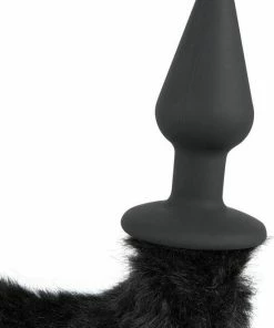 Kopen ? Bad Kitty Siliconen Plug Met Pluche Staart Stout En Schattig 11 Cm - Zwart ?