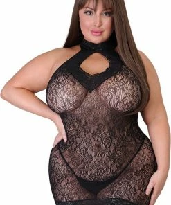 Nieuw ? Fifty Shades Captivate Plus Size Mini ? Dress One Size Curve - Black ✨