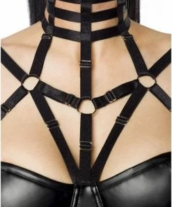 Nieuw ? Saresia Crop Top En Rok Set -M/L- Harness Wetlook Zwart ❤️ -Zyba Shop 550x817 1